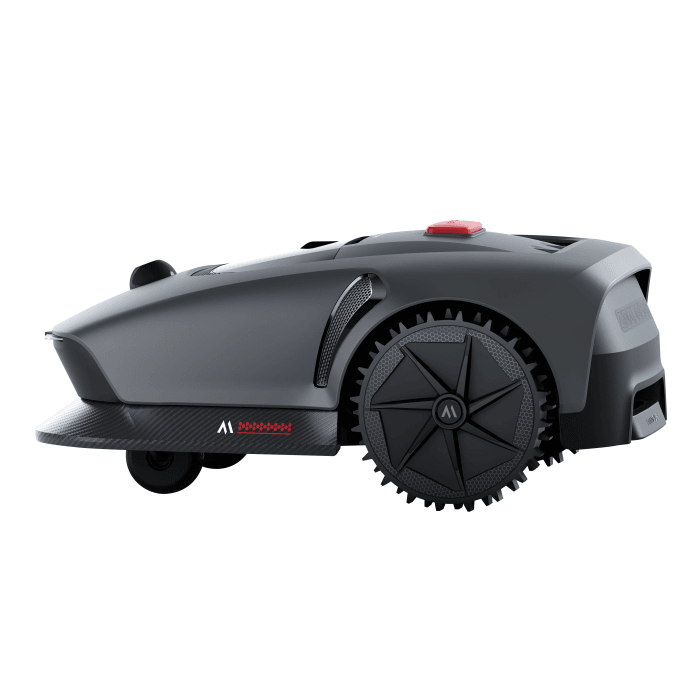 Robot tagliaerba Dreame Mova 600 per prati fino a 600 m² in grigio.