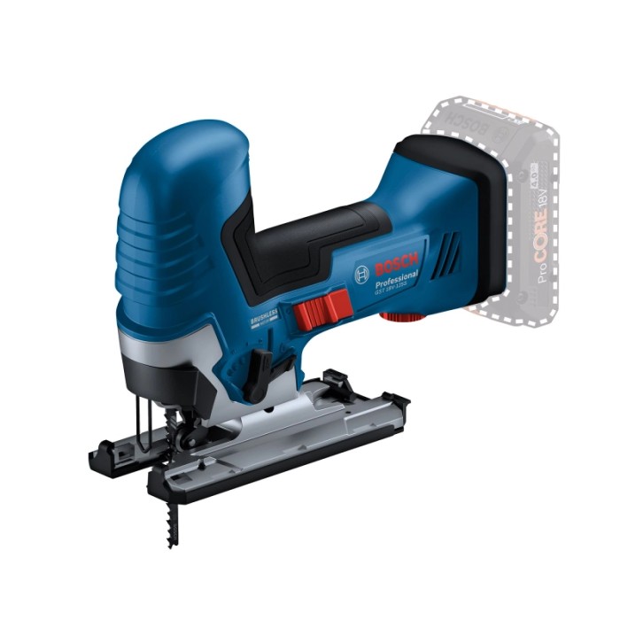 Seghetto alternativo a batteria Bosch Professional GST 18V-125, blu/nero, con batteria (indicata).