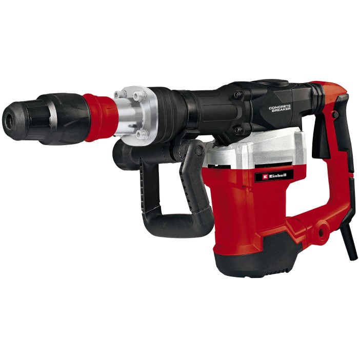 Martello demolitore Einhell TE-DH 32, 1500 W, rosso/nero, con impugnatura supplementare e valigetta.