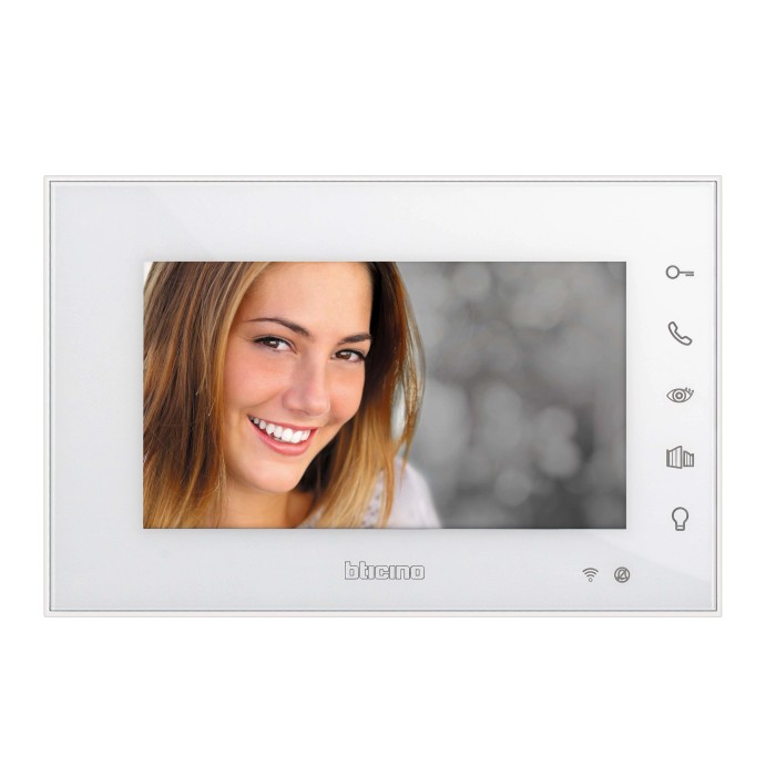 Display a colori bianco t.b.t. per comunicazione porta. Sistema Citofoni.