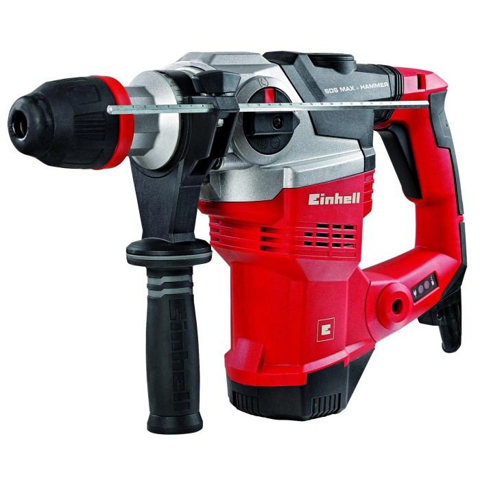 Martello perforatore rosso Einhell per lavori di demolizione.