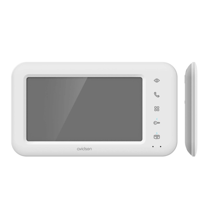 Display a colori bianco t.b.t. per sistema citofonico con comandi.