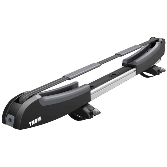 Portasurf Thule per il trasporto sicuro di tavole da surf sul tetto dell'auto.