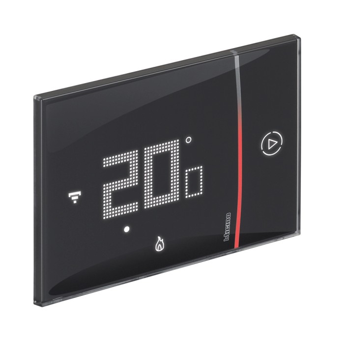 Cronotermostato digitale nero t.b.t. con display temperatura.
