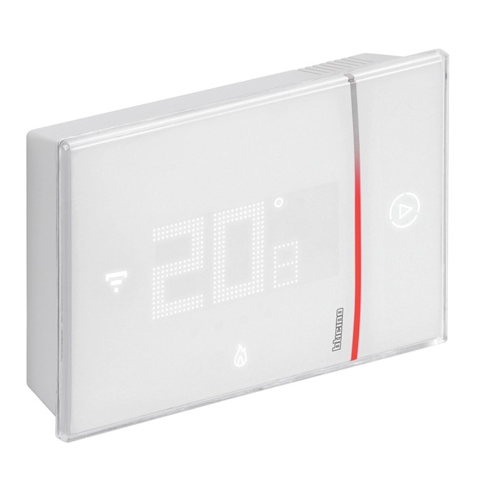 Cronotermostato digitale t.b.t. bianco con display temperatura.