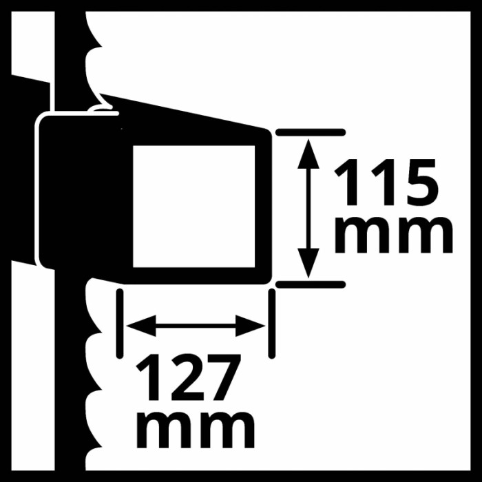 Dimensioni di taglio: 115 x 127 mm per sega a nastro t.b.t.