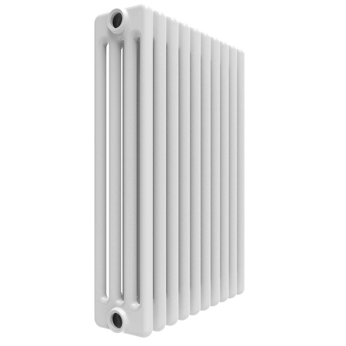 Radiatore bianco t.b.t. con elementi riscaldanti verticali.