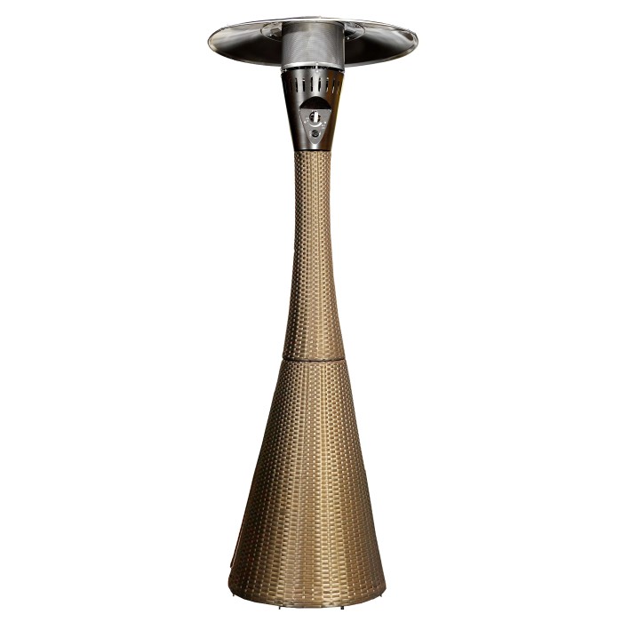 Stufa a gas da esterno effetto rattan. Fungo riscaldante per giardino e terrazza.