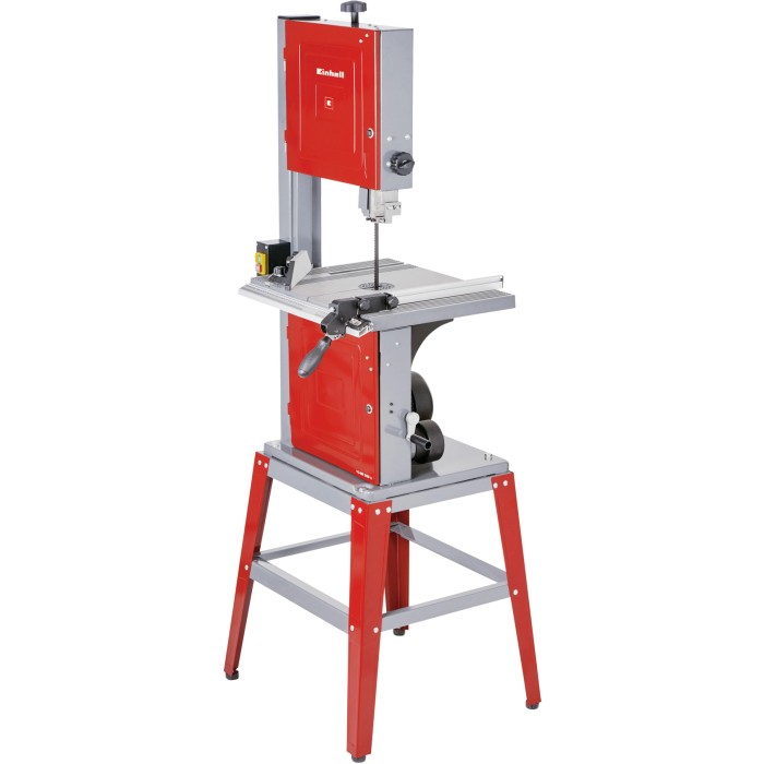 Sega a nastro Einhell TC-SB 305 U: strumento stazionario rosso/grigio per tagli precisi in legno e plastica.