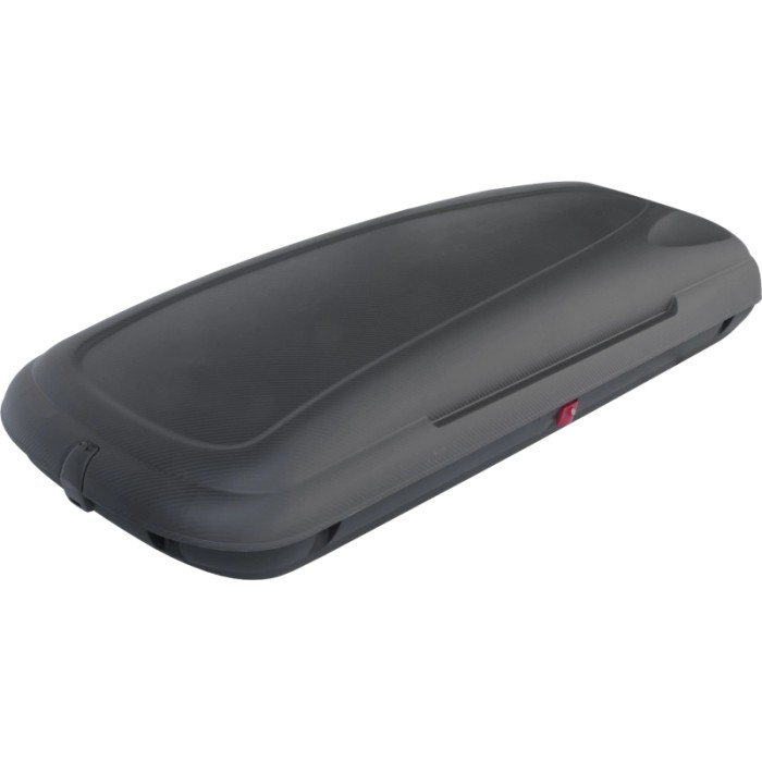 Box da tetto grigio scuro per trasporto auto, accessori per viaggio e trasporto.
