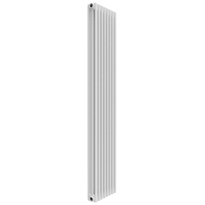 Radiatore verticale bianco t.b.t. per sistemi di riscaldamento moderni.