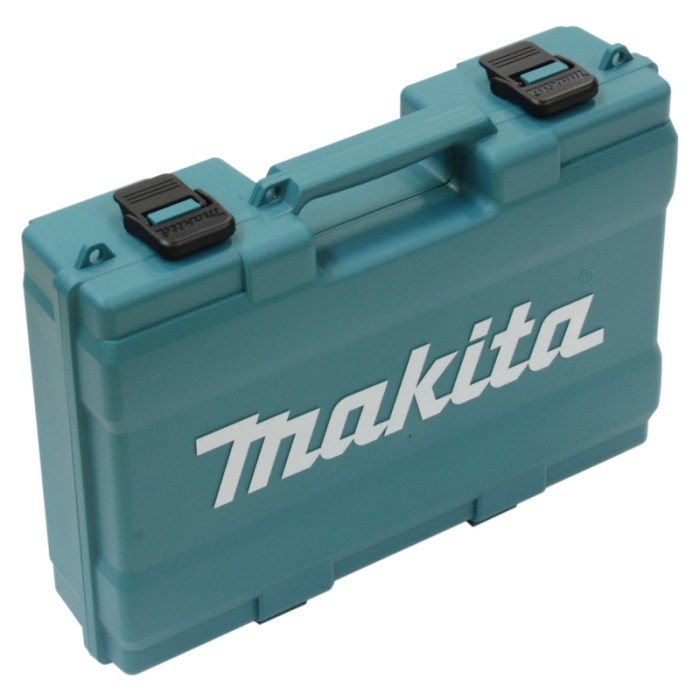 Martello combinato Makita HR2670 nella valigetta di trasporto turchese con maniglia.