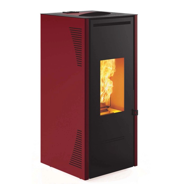 Stufa a pellet canalizzata Invicta Talo Plus 11,6 kW bordeaux