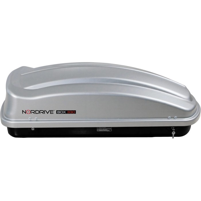 Box da tetto argento Nordrive Box 330 per trasporto auto.
