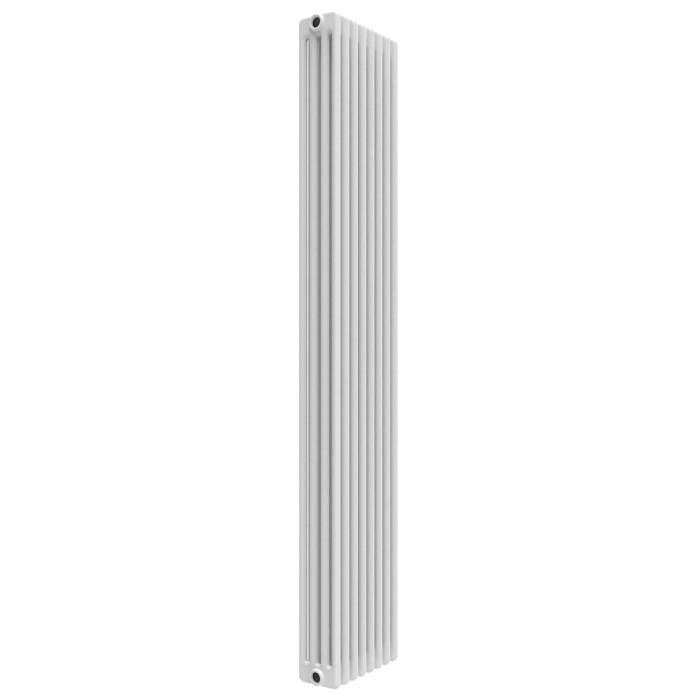 Radiatore verticale bianco t.b.t. per sistemi di riscaldamento moderni.