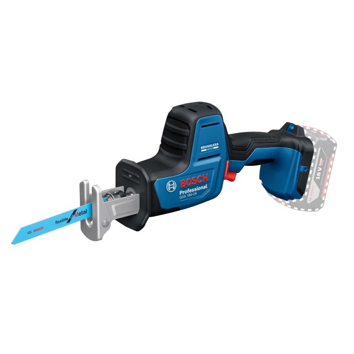 Bosch Professional GSA 18V-24 sega a sciabola a batteria, blu-nero, senza batteria.