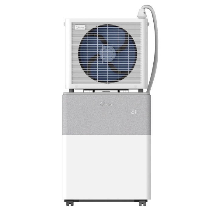 Midea PortaSplit Cool, condizionatore split portatile bianco-grigio. Climatizzatore con unità esterna, senza installazione fissa.