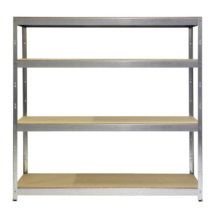 Scaffale in kit legno e metallo 4 piani in FSC 200x70x200 cm