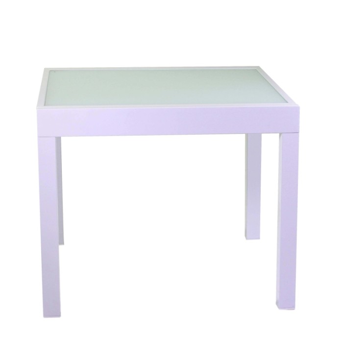 Tavolo in alluminio Boise bianco opaco allungabile 90/180x90h75 cm