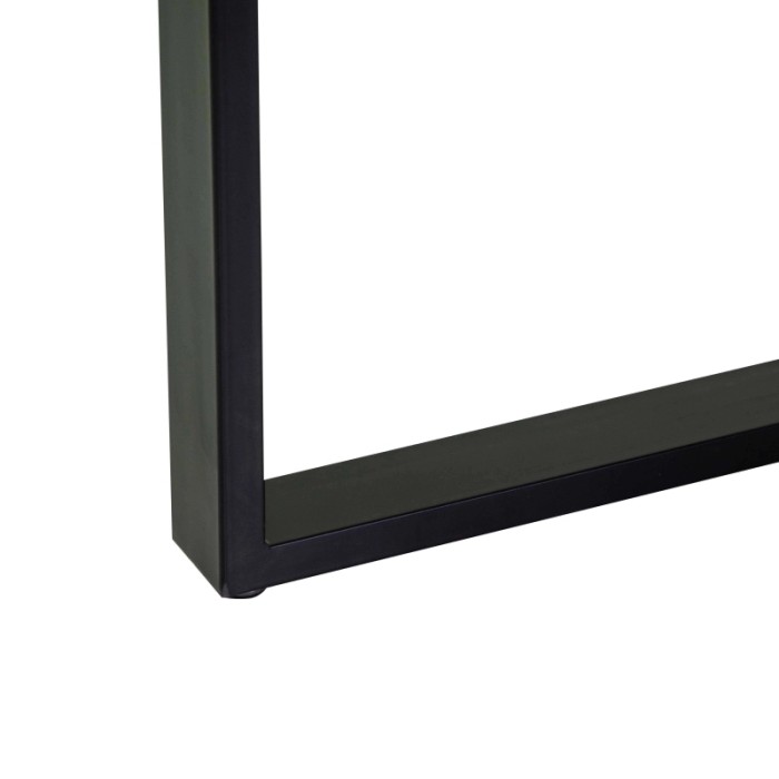 Tavolo in metallo Canberra nero con top legno noce 160x90h75 cm