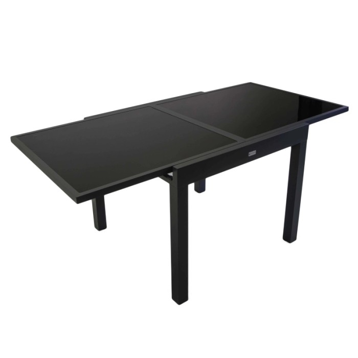 Tavolo in alluminio Boise allungabile antracite 90/180x90h75 cm