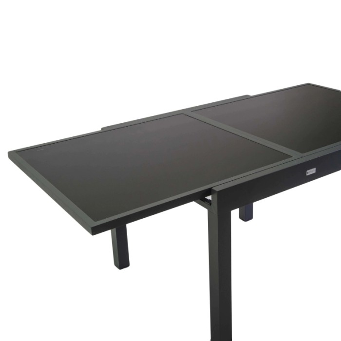 Tavolo in alluminio Boise allungabile antracite 90/180x90h75 cm