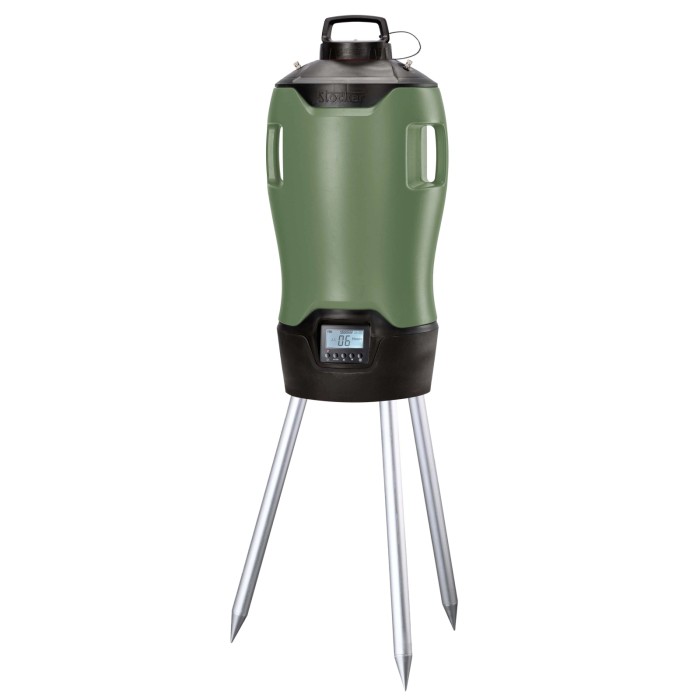 Pistola a spruzzo t.b.t. verde con display digitale e treppiede.