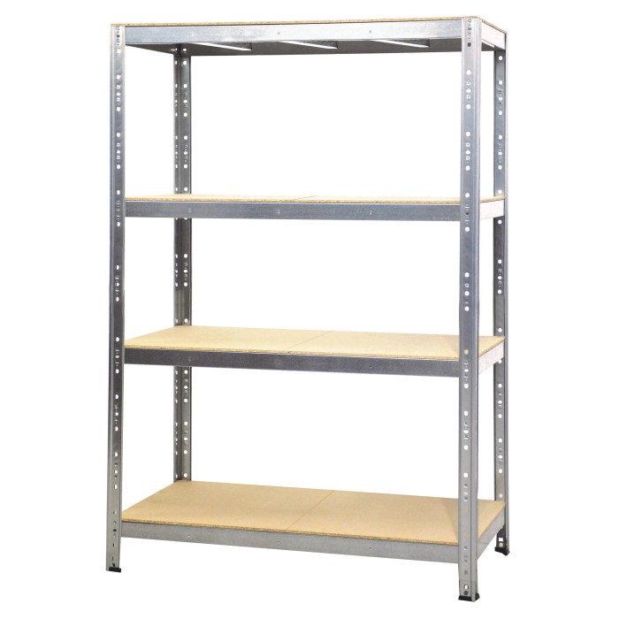 Scaffale in kit legno e metallo 4 piani in FSC 160x60x180 cm