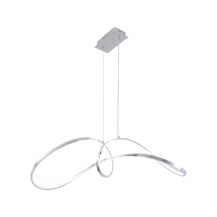 Lampada a sospensione LED moderna con design curvo per un'illuminazione elegante.