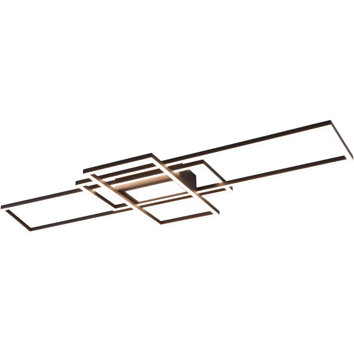 Moderna lampada da soffitto a LED Trio Irvine, 105x42 cm, antracite, con design geometrico.