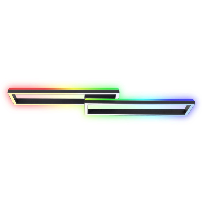Plafoniera LED moderna t.b.t. con illuminazione colorata.