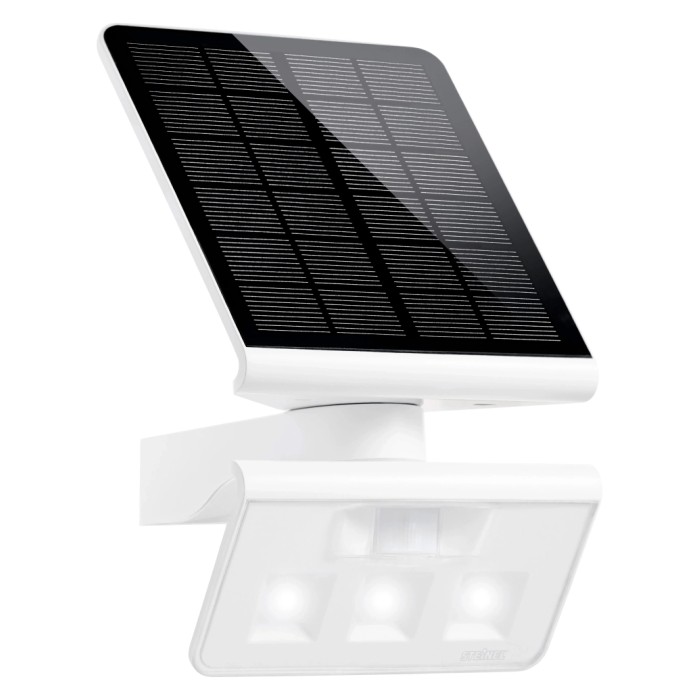 Applique solare a LED Steinel X Solar L-S con sensore di movimento, luce esterna bianca.