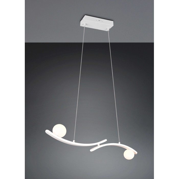 Lampadario a sospensione LED Napoli 3200lm 2300-4000K L82cm bianco opaco