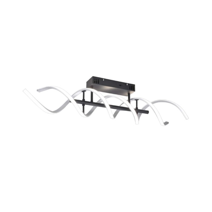 Plafoniera LED Sequence moderna con alluminio spazzolato e design curvo.