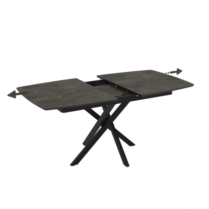 Tavolo allungabile da pranzo Filis nero 145x90x476 cm