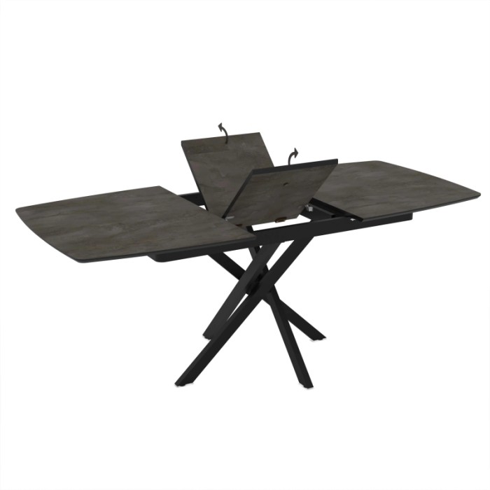 Tavolo allungabile da pranzo Filis nero 145x90x476 cm