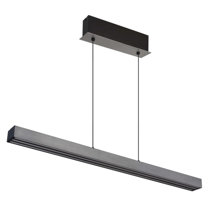 Moderna lampada a sospensione t.b.t. in grigio e nero per un'illuminazione elegante.