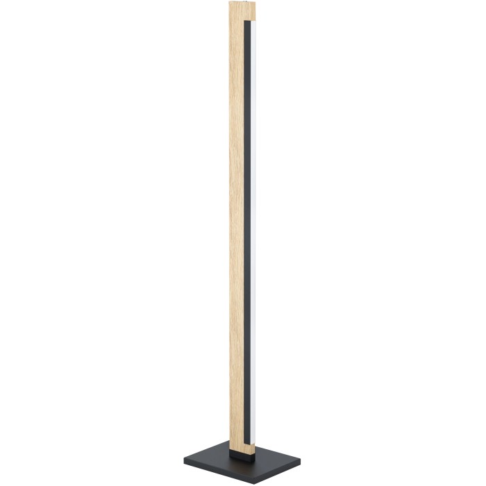 Lampada da terra a LED Eglo Camacho in naturale e nero. Lampada da terra di design moderno con funzione touch.