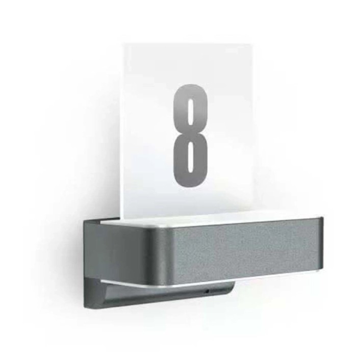 Lampada da esterno a LED antracite Steinel L 820 SC con display numero civico.