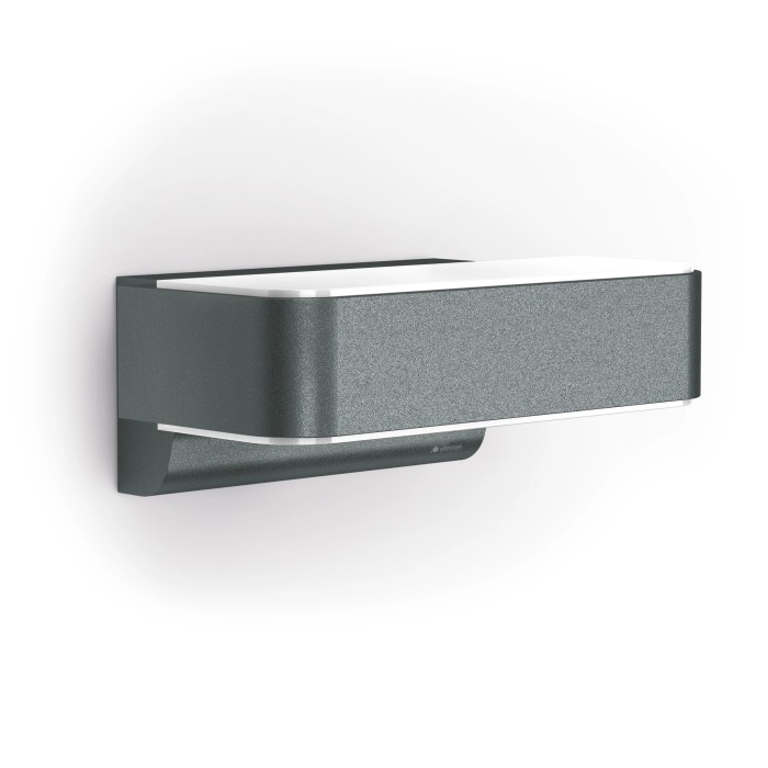 Moderna lampada da esterno a LED Steinel L 810 SC in antracite con effetto up & downlight.