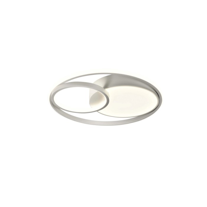 Plafoniere LED moderna t.b.t. con design curvo per montaggio a soffitto.