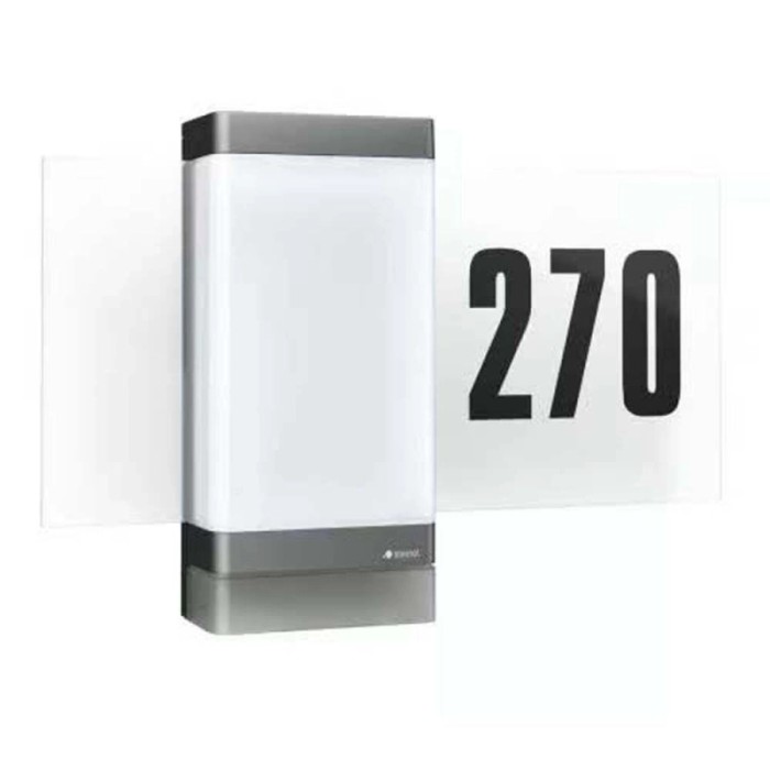 Lampada LED Steinel L270 SC antracite con sensore di movimento e numero civico 270.
