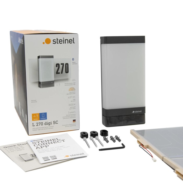 Steinel L 270 SC Lampada LED da esterno con sensore di movimento e pannello numero civico, antracite.