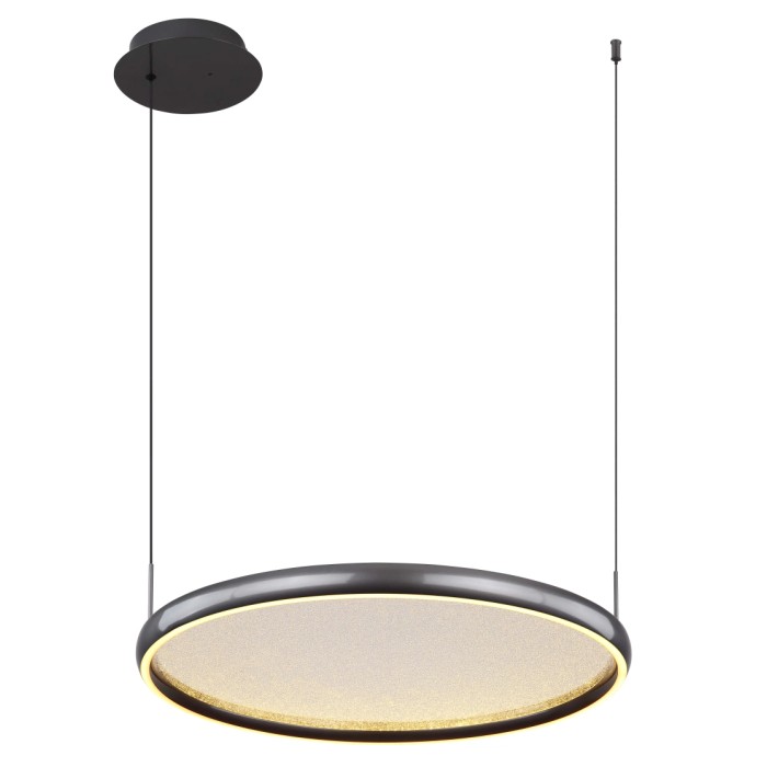 Moderna lampada a sospensione t.b.t. rotonda in grigio. Elegante lampada a sospensione per un'illuminazione di stile.