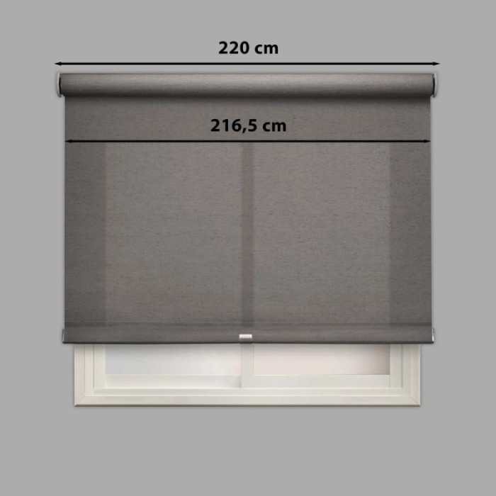 Tenda a rullo Lino filtrante 220x250 cm grigio