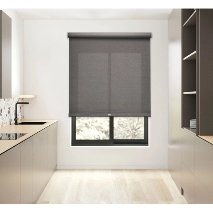 Tenda a rullo Lino filtrante 220x250 cm grigio