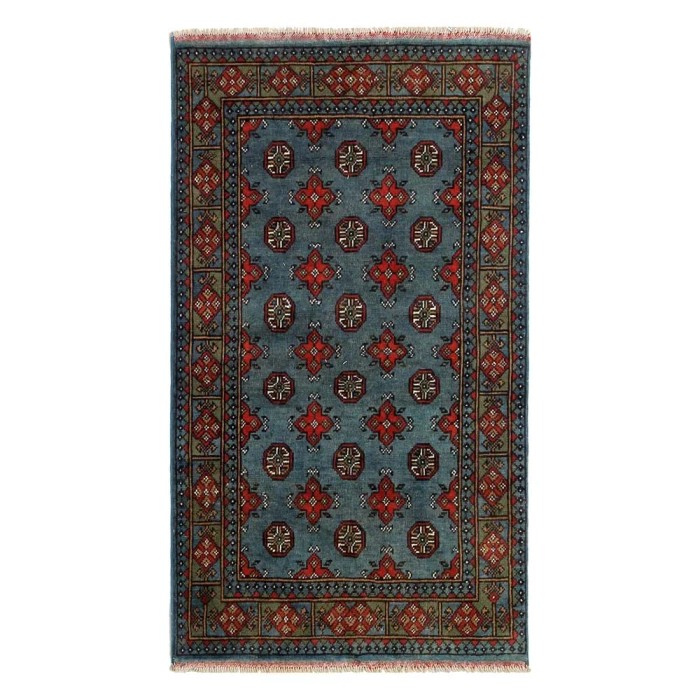 Tappeto orientale blu con motivo rosso, categoria: Tappeti orientali.