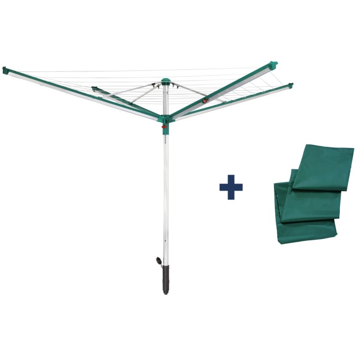 Stendibiancheria a ombrello Leifheit Linomatic 500 Deluxe Cover con custodia, 50m di filo.