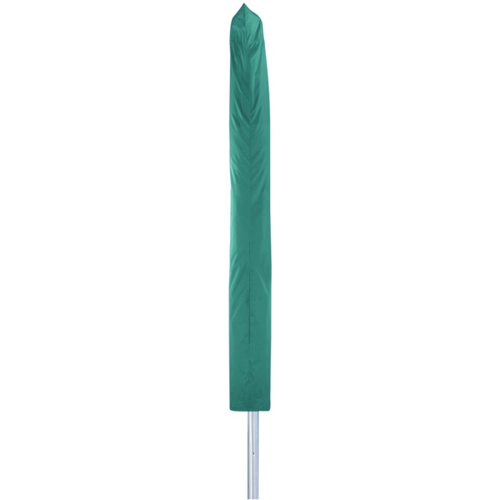 Stendibiancheria a ombrello Leifheit Linomatic 500 Deluxe Cover chiuso con copertura protettiva verde.