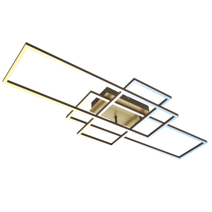 Plafoniera LED Frame marrone, dimmerabile con telecomando per controllo temperatura colore.